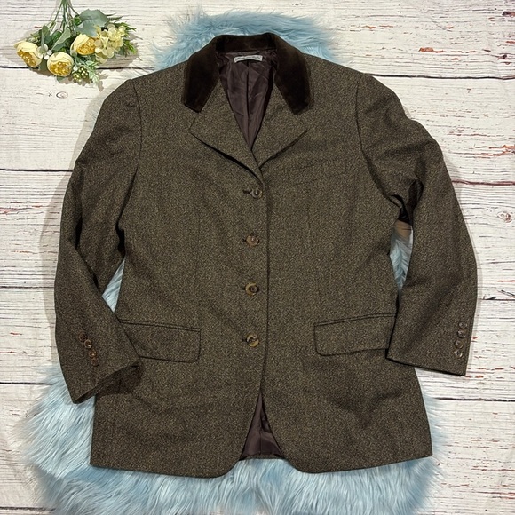 Vintage Burberry Burberry's Wool Velvet Collared Blazer